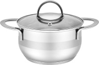 Кастрюля "Камелия" 2,5л нерж., ст/кр. (d-18см, h-10,5см) ТРС Капсульное дно Индукция