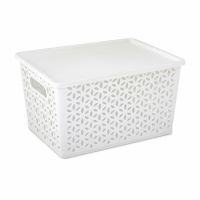 Корзина "Мираж" 380х285х210мм (с крышкой)(белый) (уп.7)