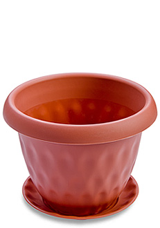 Горшок для растений "Розетта" 0,9л Д140 c поддоном цвет в ассортименте (уп.36шт)