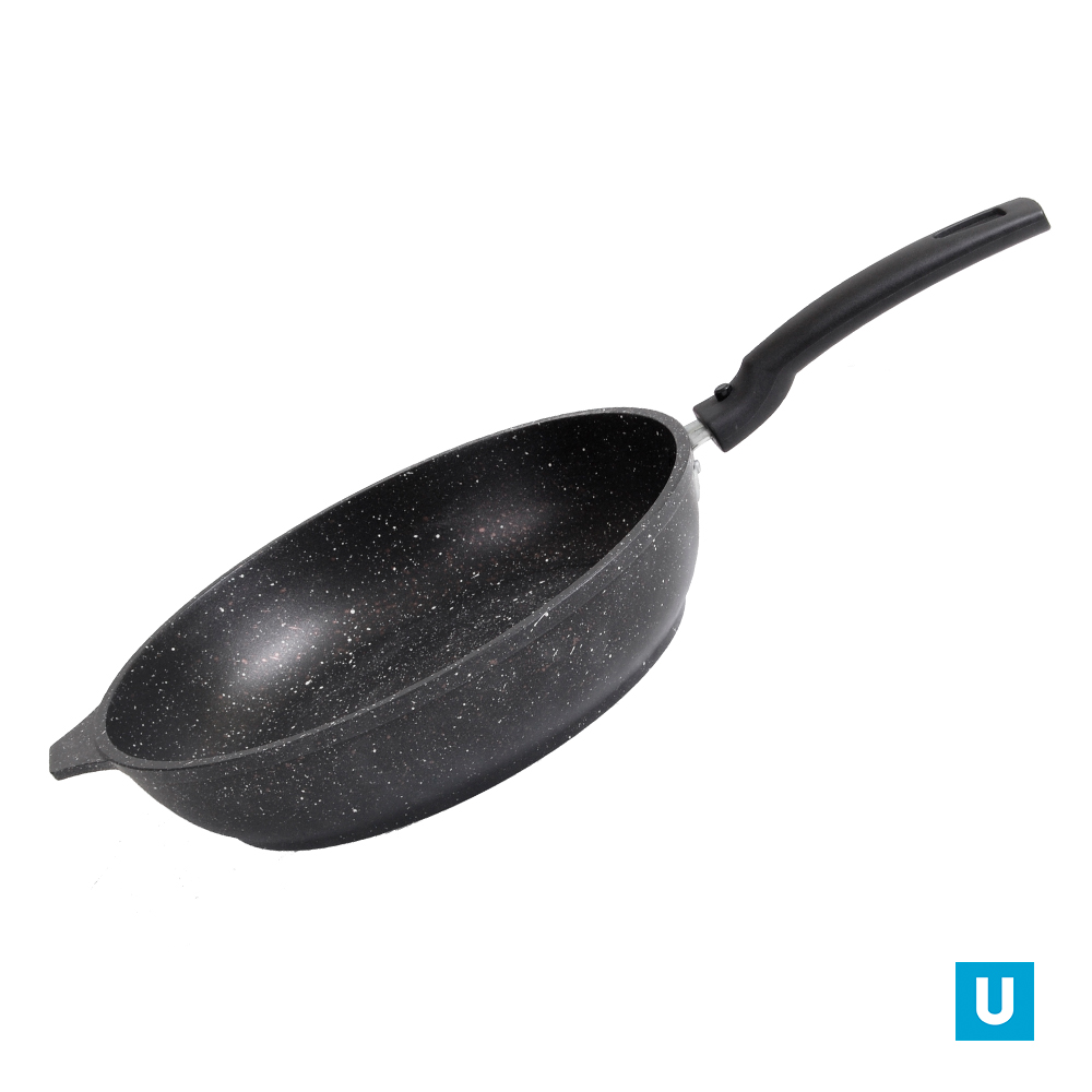 Сковорода 240/60мм со съемной ручкой, АП (темный мрамор)