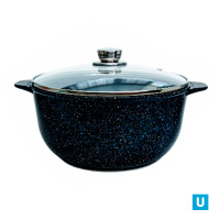 Кастрюля-казан 4л.,серии"Мегалит 14" Гранит а/п, ст./кр.