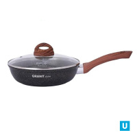 Сковорода 260мм с ручкой, стекл.крышкой, АП линия "Гранит ультра" (оригинальный)