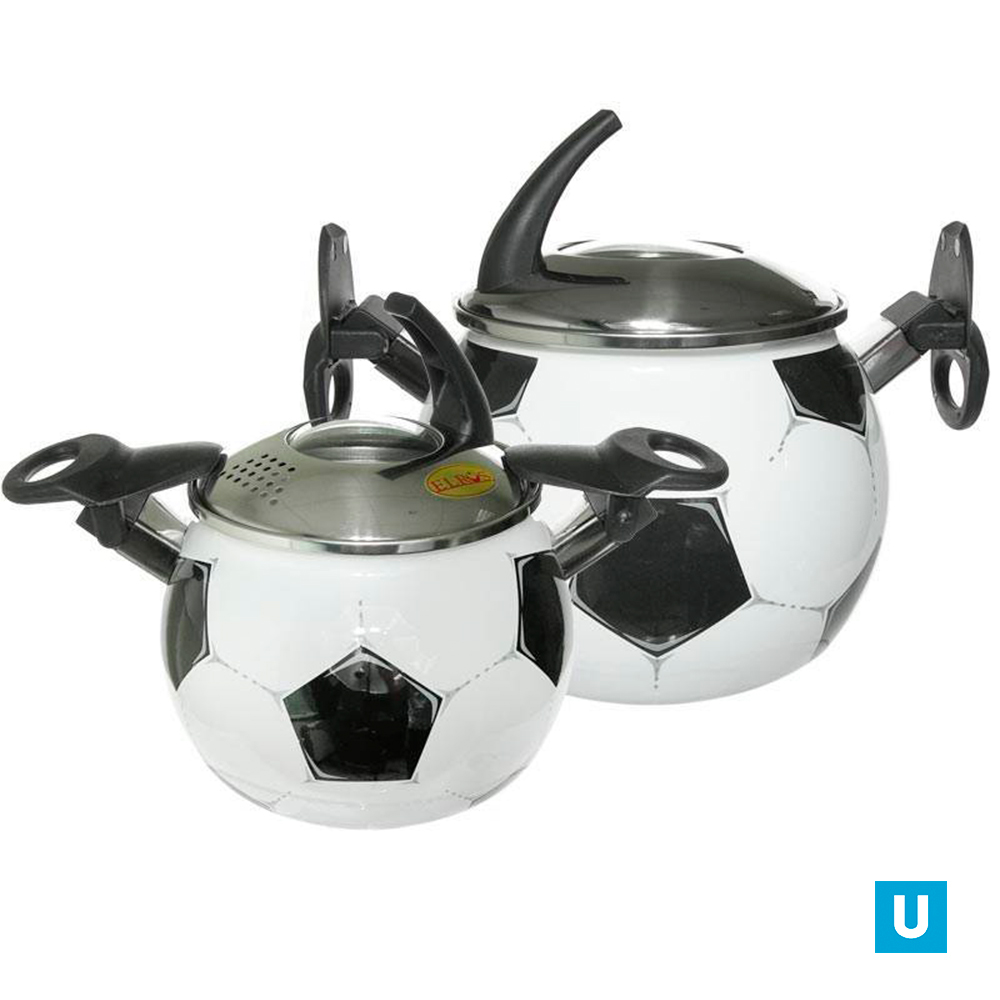 Набор 177 "Football Футбольный мяч"  кастрюли с ручками-держателями крышки (С-177САП/6ДР)