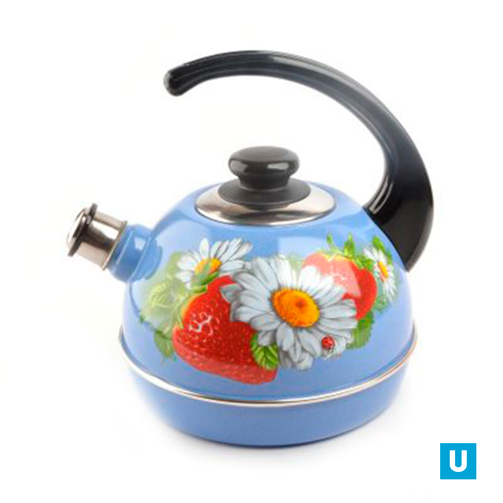Чайник 3,5л к/р синий туман Клубника с ромашкой, арт. Т04/35/08/05