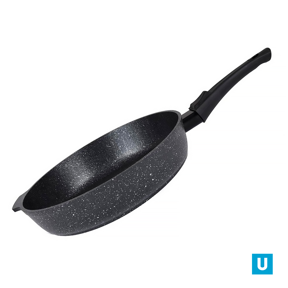 Сковорода 280/65мм со съемной ручкой АП (темный мрамор)