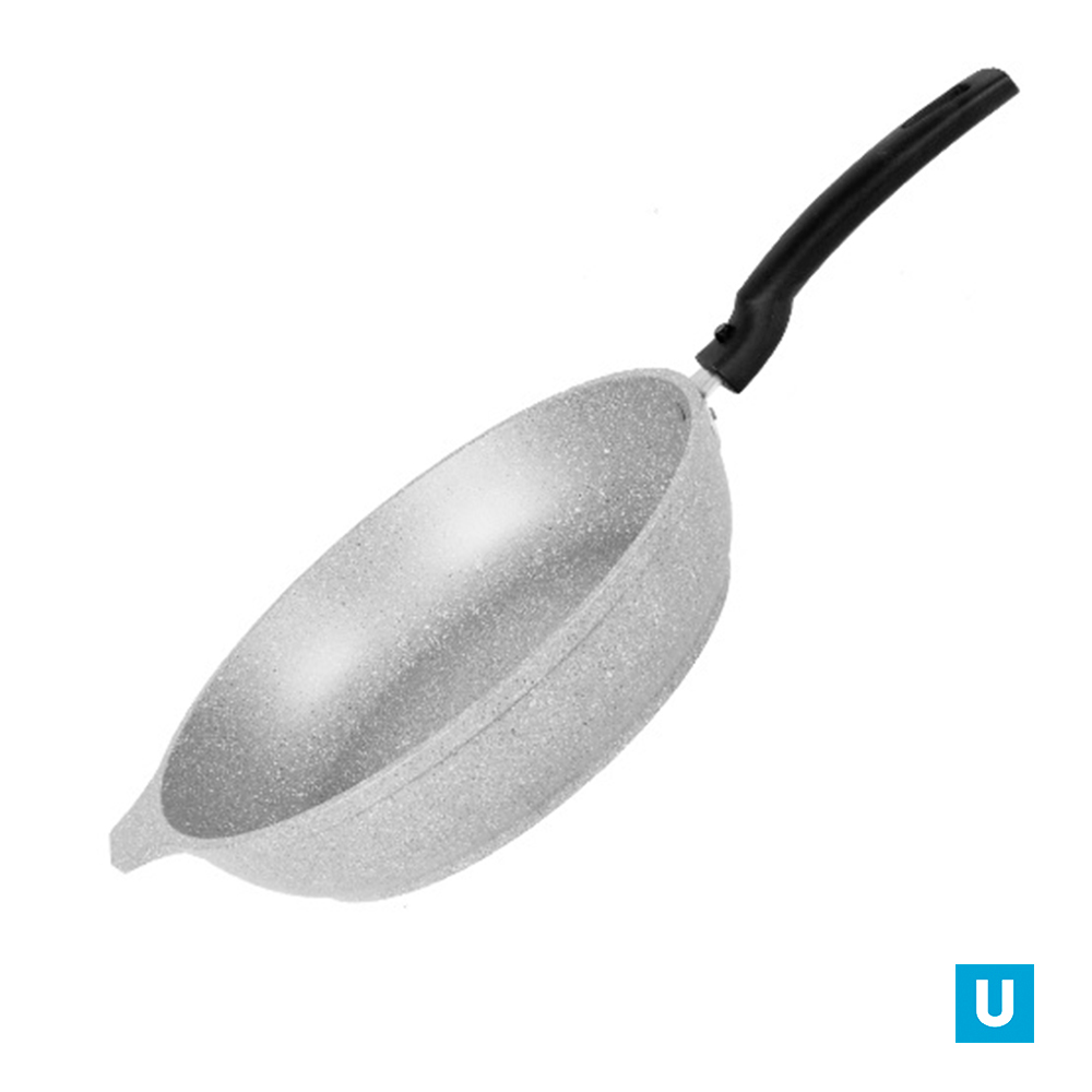 Сковорода 280/65мм со съемной ручкой, АП (светлый мрамор)