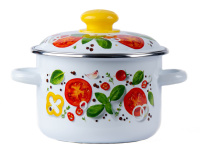 Кастрюля цилиндрическая 2 л с ободком белая Каприче 