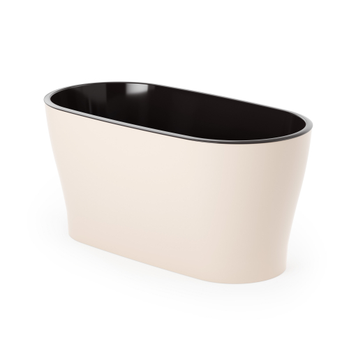 Горшок цветочный "Лея" 4л овальный двойной (с автополивом) (бежевый) (уп.6)