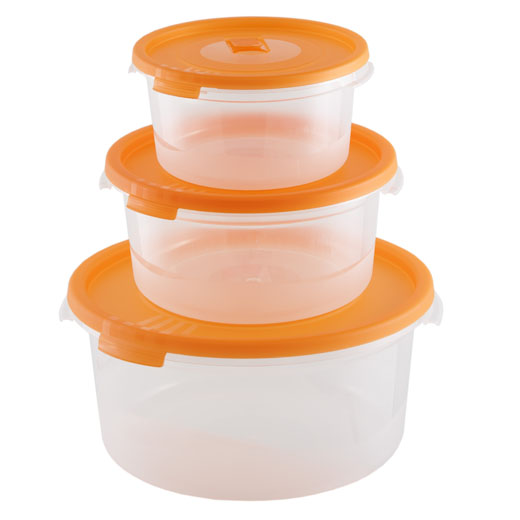 Комплект контейнеров для  СВЧ "СМАЙЛ" 3шт (0,4/0,8/1,6л) круглый с клапаном