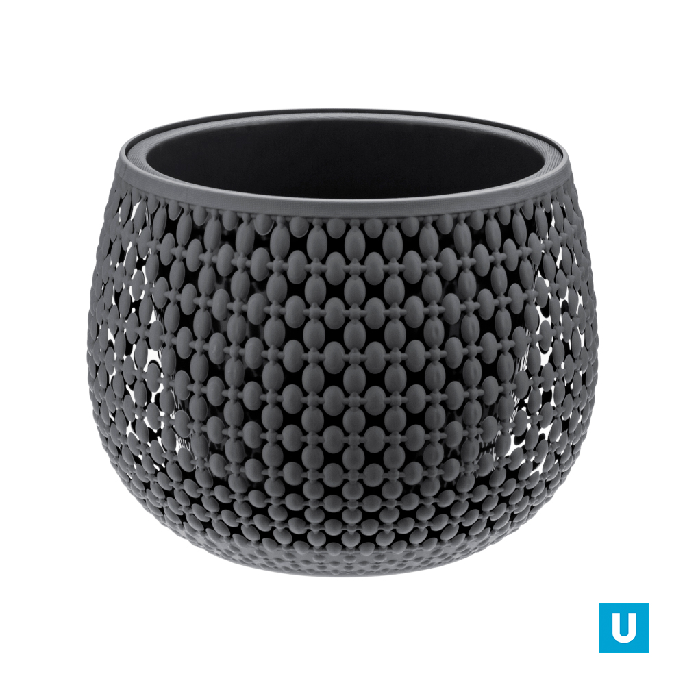 Кашпо ПИРУЛА D175мм 1,5л с вставкой   Графитовый