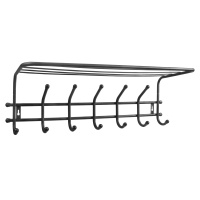 Вешалка настенная с полкой "Комфорт 7" 7 крючков цв. Черный (уп.2) 660*220*200