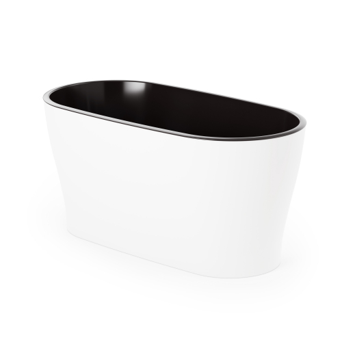 Горшок цветочный "Лея" 4л овальный двойной (с автополивом) (белый) (уп.6)