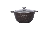 Кастрюля 2л со стекл. крышкой АП (темный мрамор) линия "Marble Induction"***