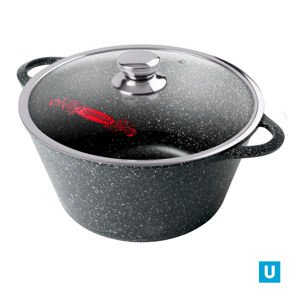 Кастрюля 5,0л. Гранит (волна) с кр.,   к2732аг