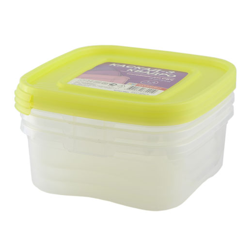 Комплект контейнеров для СВЧ "КАСКАД" 3шт 1,4л квадратный 