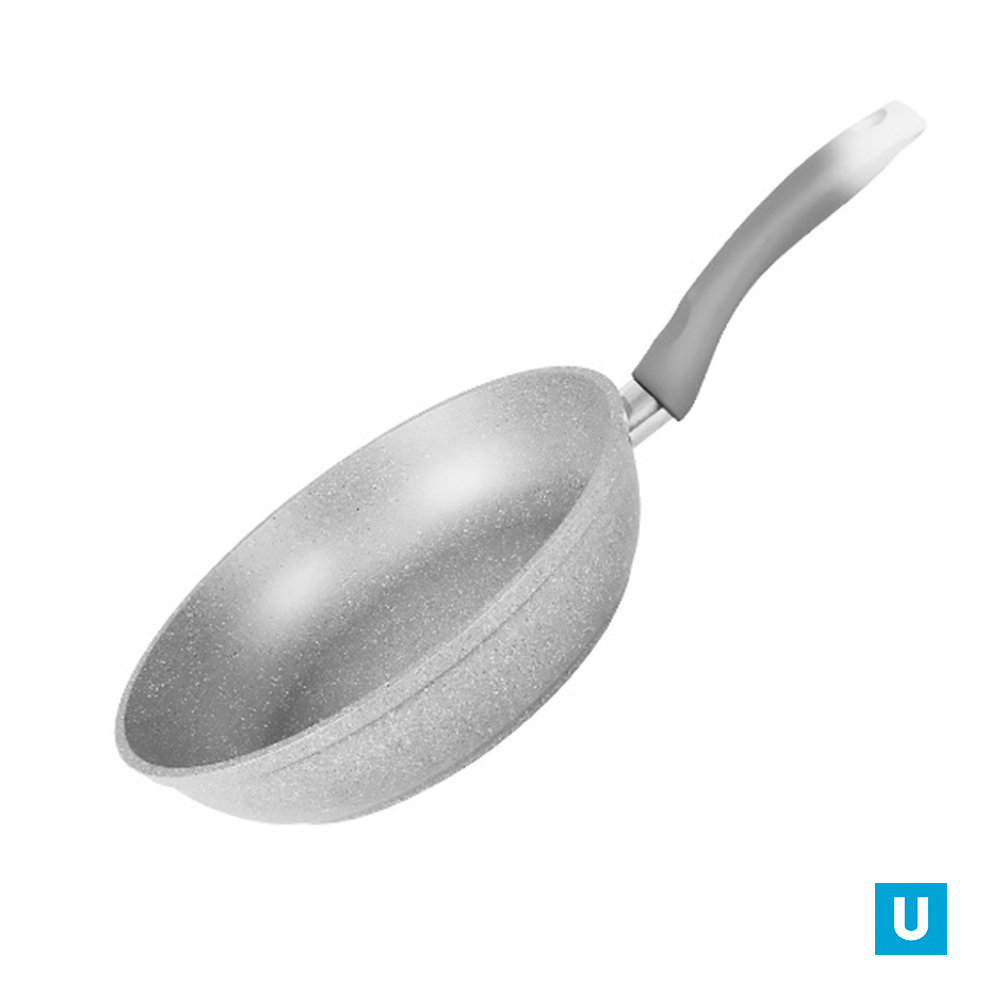 Сковорода 280/65мм с ручкой, АП (светлый мрамор)