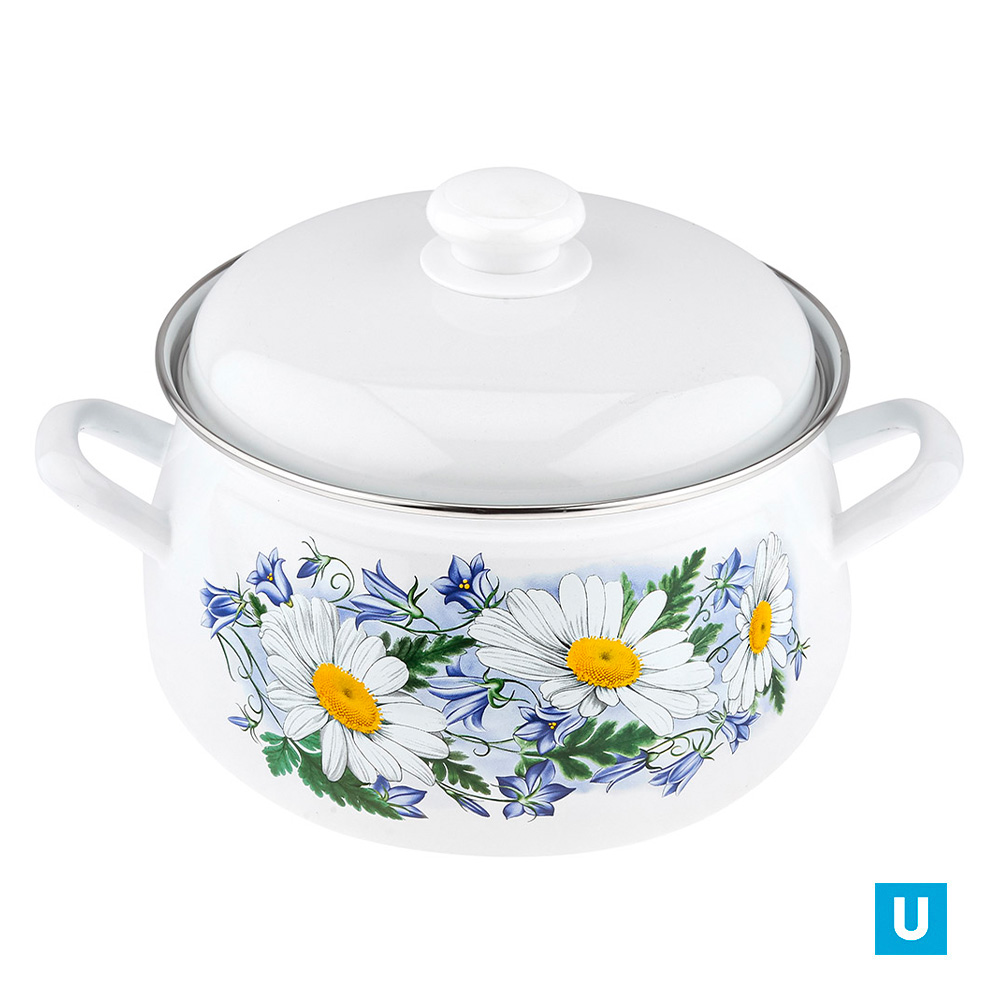 Кастрюля 4,5 литра  грушевидн. "Ромашковое поле" (С-3915АП2/4) 