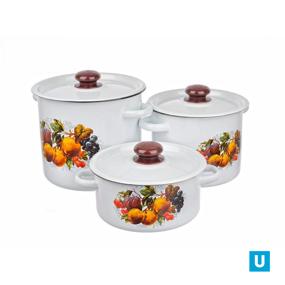 набор 17 белый Йогурт кастрюли цилиндр 3,5л 5,5л 8л