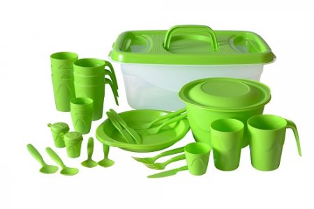 Набор посуды для пикника "Чезаре" на 4 персоны С68 Цвет в ассортименте  МАРТИКА (Барнаул) уп.4