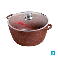 Кастрюля 8л. 300/150 Шоколад лит/руч. с кр. (п/у), к303аш