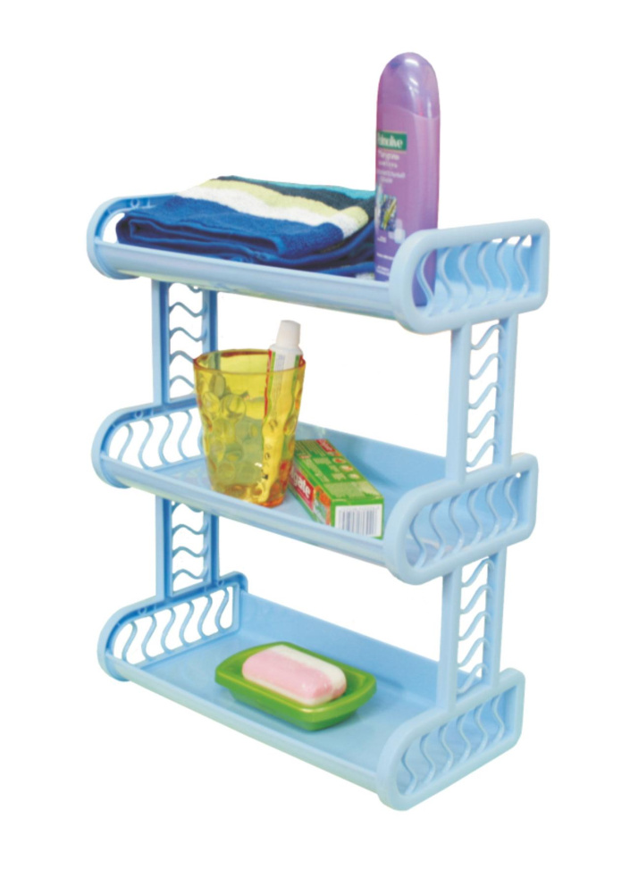 Полка 3-х ярусная (цвет в ассортименте) (уп.10) 