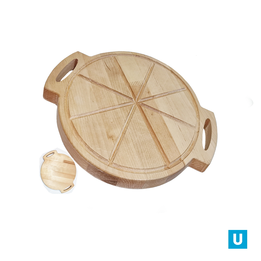 Доска для ПИЦЦЫ с ручками маслом 550*450*22мм (1/5)