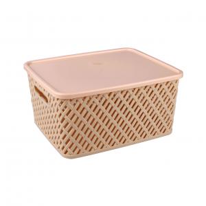 Корзина "Плетенка" 350х290х175мм С крышкой  Бежевый