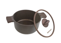 Кастрюля 3,2л со стеклянной крышкой, АП линия "Стелла" (мокко)