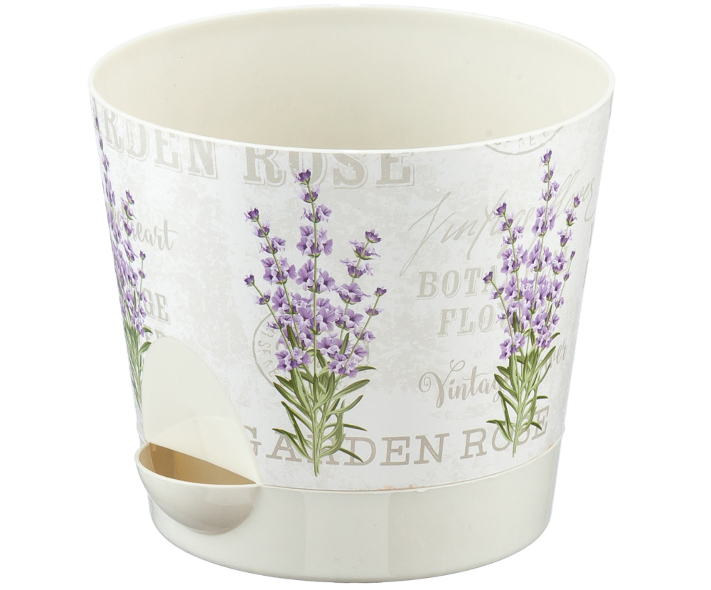 Кашпо НИКА ДЕКО D180мм 2,7л с прикорневым поливом (лаванда/нарцисс,маки)