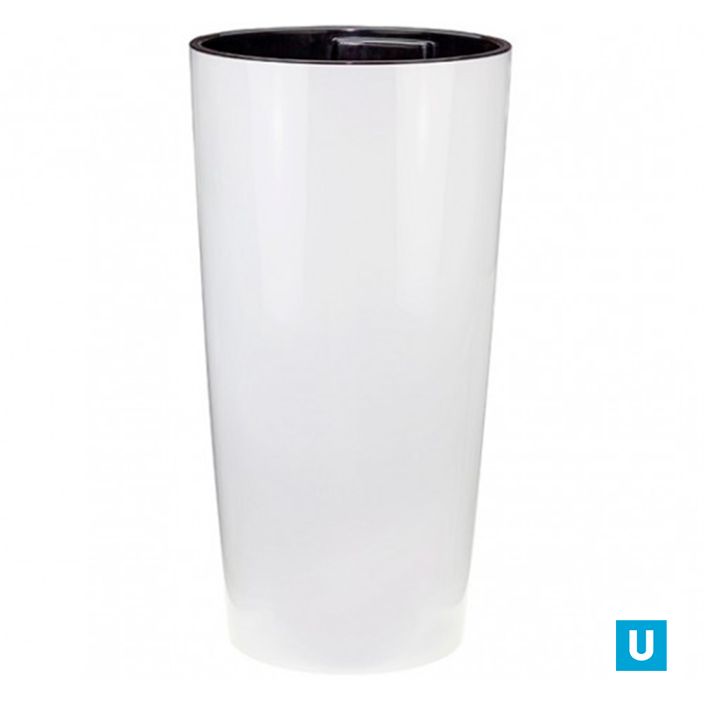 Кашпо ПИЛАР круглое D390 H750 мм 23/69л с вкладышем Белый