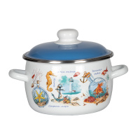 Кастрюля сф. 4л, белосн., Золотая рыбка, 6RC201M