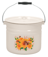 Ведро 12 литров цилиндр. с кр. "Цветочный мёд" (С-1224Ц/4Жм) 
