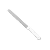 Хлебный нож 19,5/0,15см с белой  ручкой из АБС пластика , ВК04-ABS