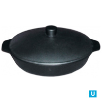 Сковорода чугунная 340/35-2 КАлД с металлической крышкой