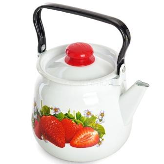 Чайник 2,3 л декор белый с пластм. кнопкой