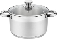 Кастрюля "Лея" 6,0л нерж., ст./кр.(d-24см, h-13,5см) ТРС Капсульное дно Индукция