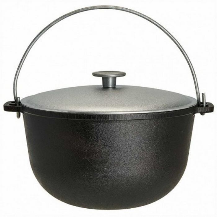 Казан чугунный походный 12,0 л с алюминиевой крышкой "Туризм"  д.320 ТМ Гардарика 1512-6