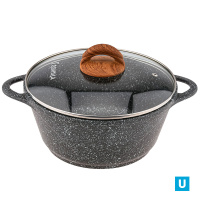 Кастрюля 3,0л Гармония МРАМОР лит руч с кр п у к2433мр