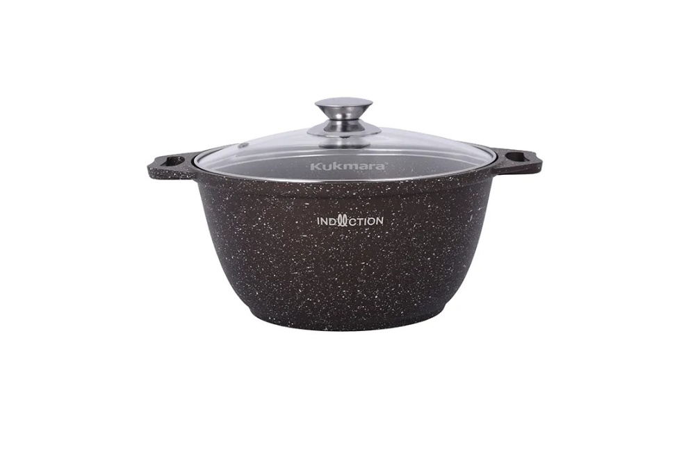 Кастрюля 3л со стекл. крышкой АП (темный мрамор) линия "Marble Induction"