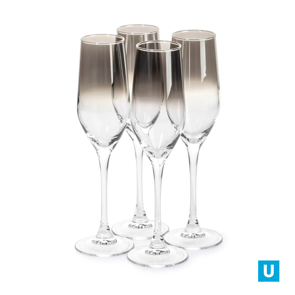 Бокал для шампанского "Серебряная дымка" 160 мл 4 шт