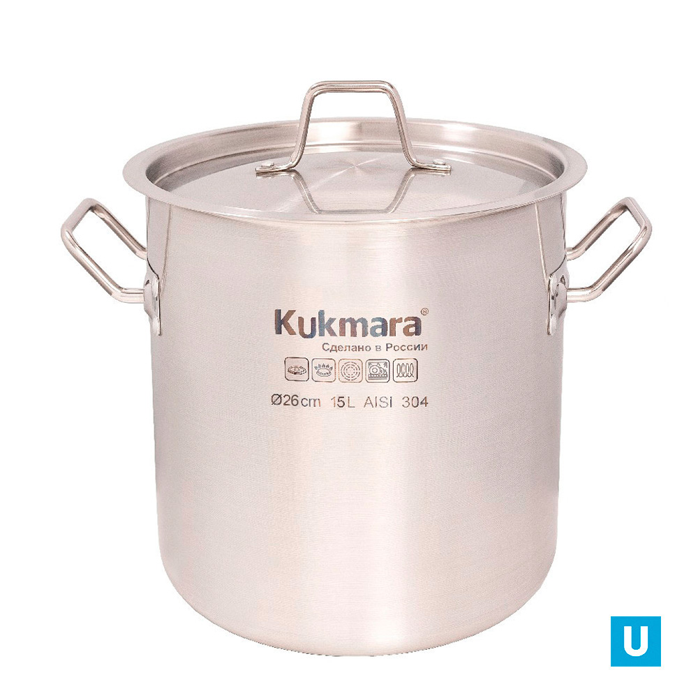 Котел 15л. Kukmara линии "ХоРеКа", с мет.кр., d 30см, 