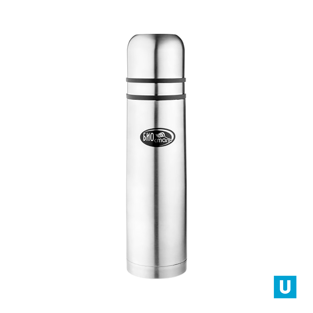 Термос с узкой горловиной, 2 ЧАШКИ,  1.0 л. 