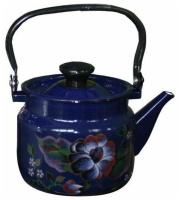 Чайник цилиндр. 2л (синяя) с декором, арт. 42715-103/6