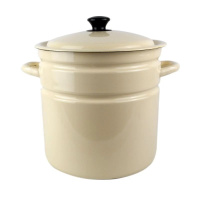 Кастр.цил.борт.12л (слоновая) без декора 41804-242