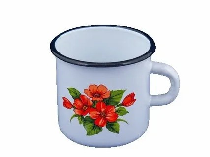 Кружка 0,4л серо-голубой с рисунком