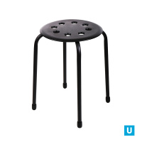 Табурет с пластм. сиденьем на 4-х опорах. ТП01/Ч черный