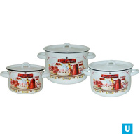 Набор из 3 пред. №33 "Ретро", белосн.,  цил. 1,5л; 2,9л; 4,5л 1с33