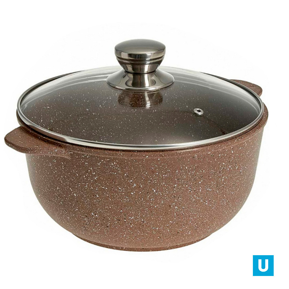 Кастрюля-казан 6 л "Алтай" Мрамор, а/п, ст/кр инд. упаковка