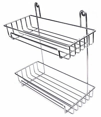 Полка настенная 2-х ярусная (29*12,5*30см) хром уп12шт