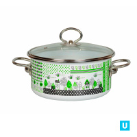 Кастрюля цил. 5л "Зеленая жизнь/Green life", белосн., 1SB245S